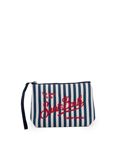 Pochette Aline denim a righe Mc2 Saint Barth | ALINE DENIM02082H STRIPES 6141 EMB
